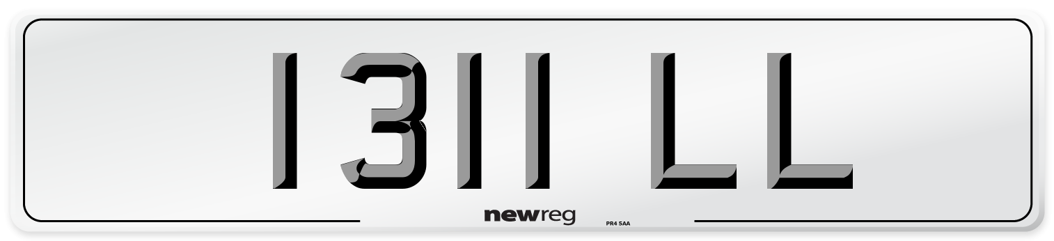 1311 LL Number Plate from New Reg